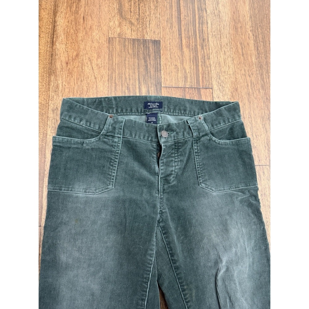 Vintage Abercrombie & Fitch 90s Corduroy Pants Y2K Green Womens Size 4 - Picture 3 of 8